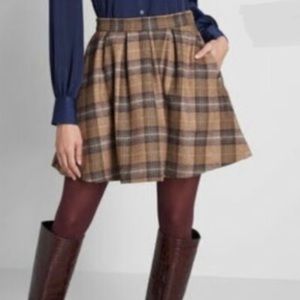 NWT ModCloth wool plaid skirt